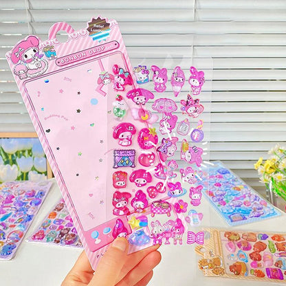 Kawaii Sticker DIY Hand Account Diary Decorative Kitty Kuromi Funny Cartoon Kids Girls Christmas Birthday Gift Reward Toy