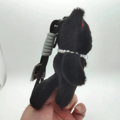 15cm かわいいピンクの猫ぬいぐるみキーチェーン かわいい猫ぬいぐるみペンダント 柔らかい動物キーホルダー 車のキー用バックルアクセサリー 女の子・女性用バッグハンギング