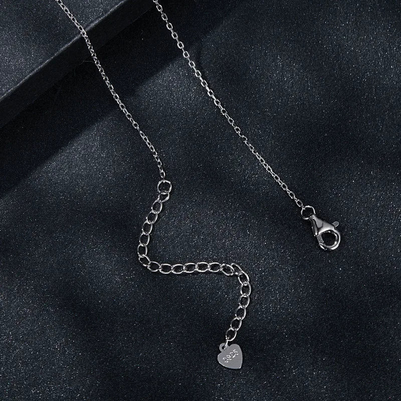 Bamoer U 0.5/1CT Moissanite Pendant Necklace 6 Prongs Round Cut VVS1 Lab Diamond Neck Chain For Women Engagement Jewelry Gift