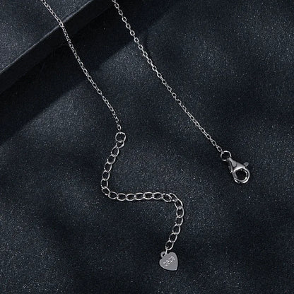 Bamoer U 0.5/1CT Moissanite Pendant Necklace 6 Prongs Round Cut VVS1 Lab Diamond Neck Chain For Women Engagement Jewelry Gift