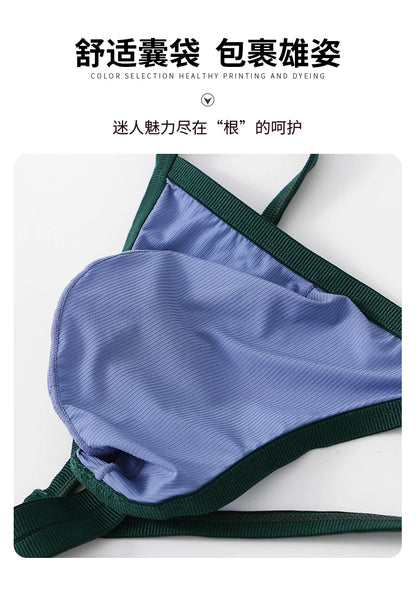Low Waist Breathable G-Strings & Thongs for Men Sexy and Quick-drying T-back Underwear