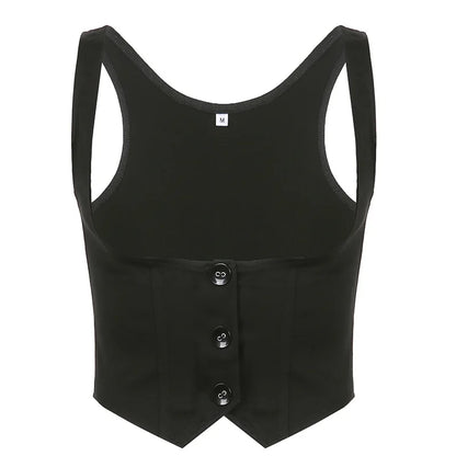 Solid Color Outer Waistband Vest Women's Cross-border Sleeveless Slim-fit New Fashion Top Women