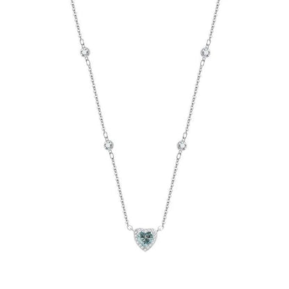 TY 0.8CT モアサナイト 925 スターリングシルバー ネックレス レディース ハートペンダントネックレス Dカラー 輝くファインジュエリー ラボダイヤモンド
