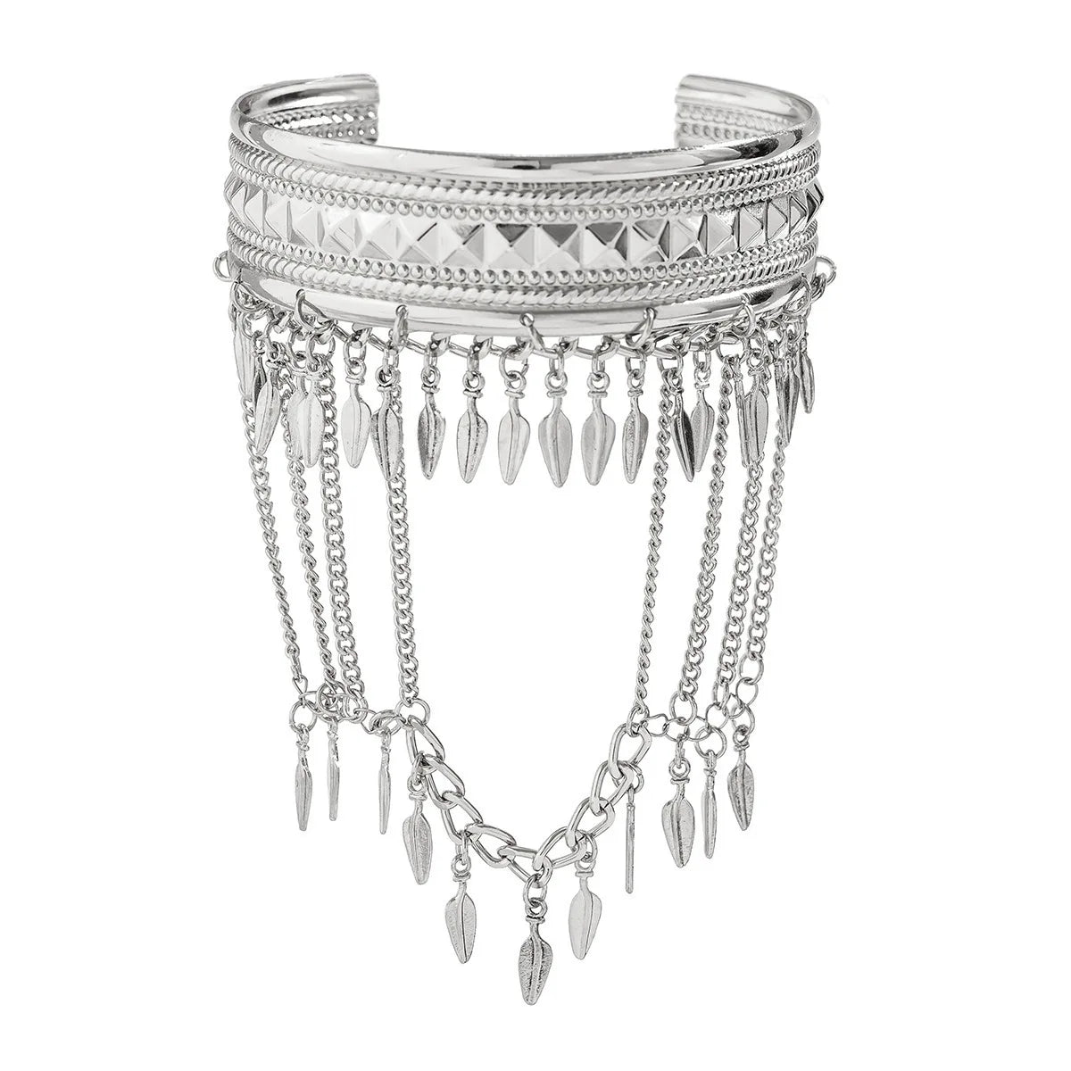 New Trendy Golden Metal Coin Leaf Chain Tassel Upper Arm Bangles Cuff Bracelet Armlet Armband Men Women Jewelry Accessories