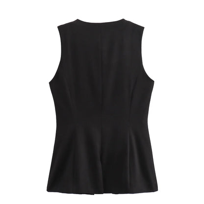 MUJER 2025 White Sleeveless Vest Women Button Summer Vests for Women Jacket Pink Vest Top Women Streetwear Women's Tailored Vest