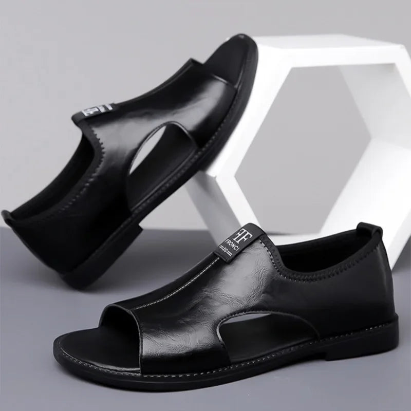 Sandals for Men Fashion Hollow Out Casual Shoes Soft Sole Comfort Beach Shoes for Men New Leather Flat Sandal Designer Sandalias