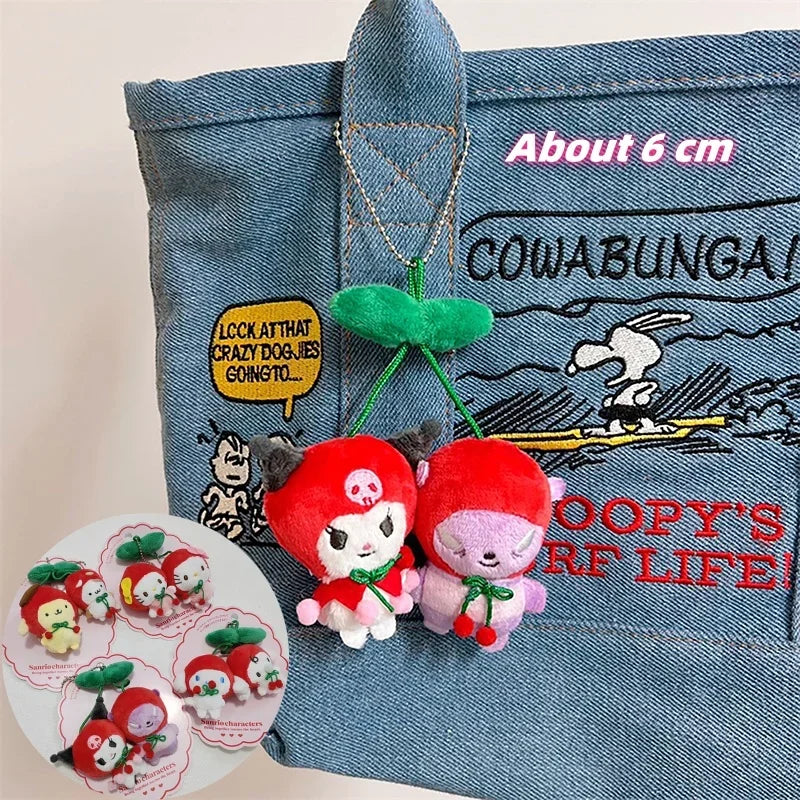 チェリーサンリオカワイリクロミマイスイートピアノハローキティぬいぐるみキーチェーンブローチパチャッコバックパックペンダントデコレーション女の子ギフト