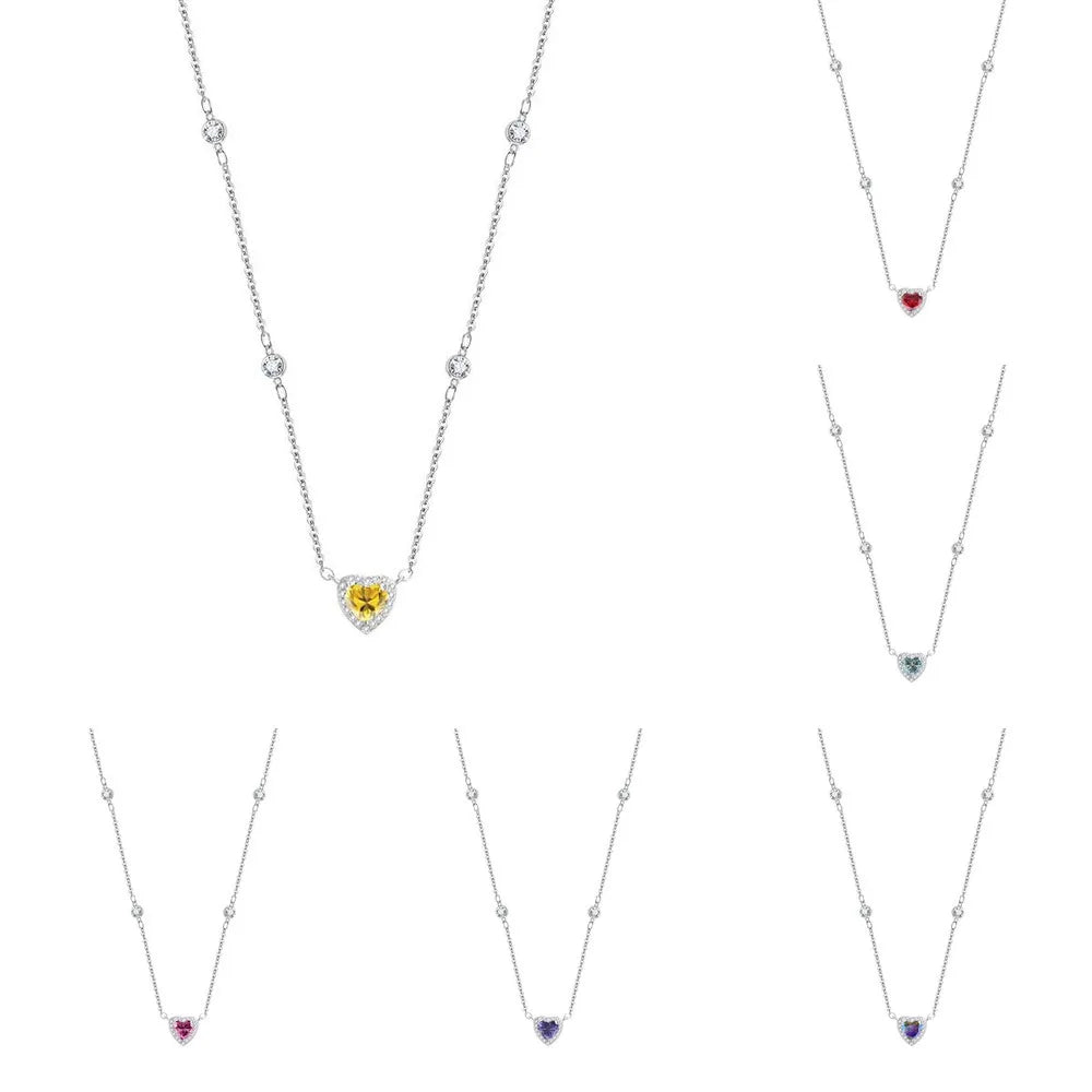 TY 0.8CT モアサナイト 925 スターリングシルバー ネックレス レディース ハートペンダントネックレス Dカラー 輝くファインジュエリー ラボダイヤモンド