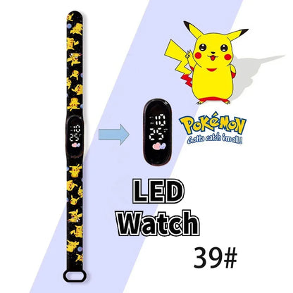 Cartoon Hello Kittys Electronic Led Sports Watch Kawaii Sanrio Kuromi Cinnamoroll Student Child Printing Water Proof Gifts Toys