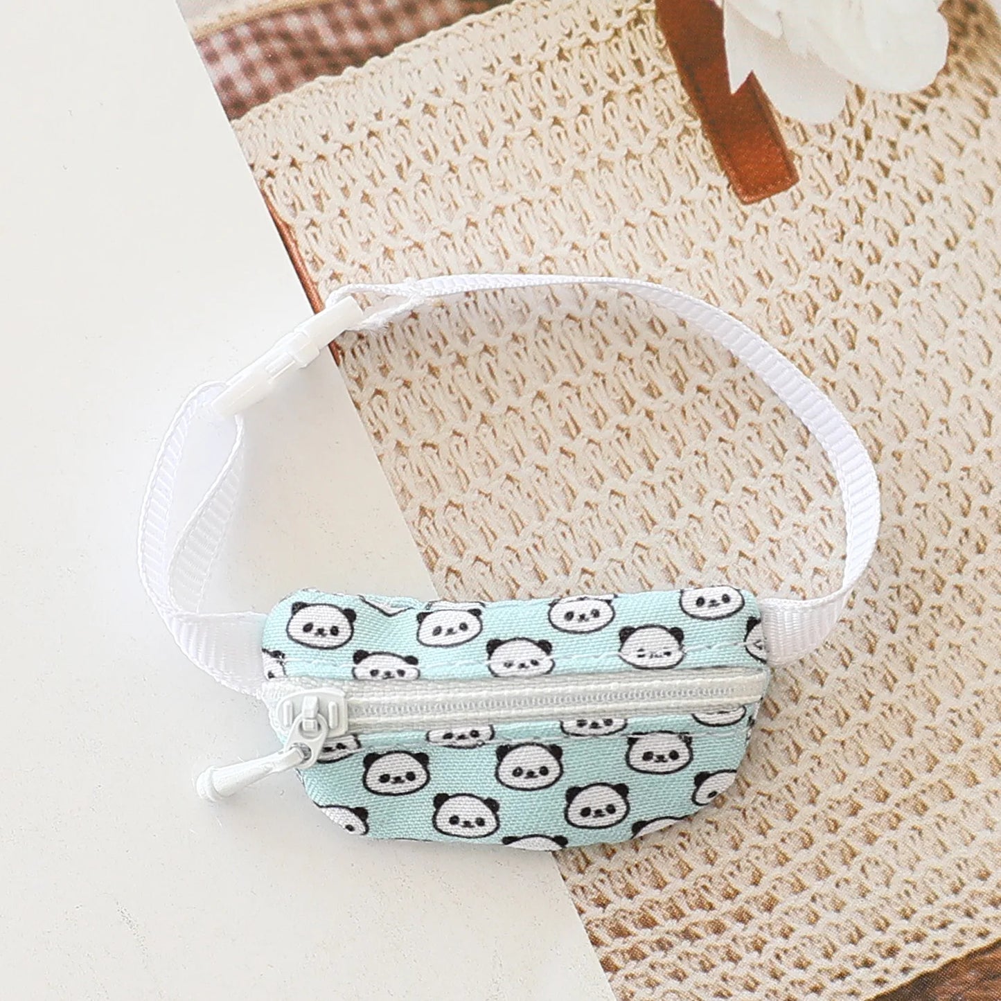 Labubu Clothes Doll Bag 15/17cm V1/2/3 Doll Panda Series Backpack Crossbody Bag Mini Plush Cotton Doll Decoration Accessory Gift