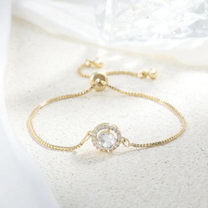 Trendy Circle Interlocked Gold-Color Charm Bangle For Women Men Personally Bracelet Party Girls Exquisite Accessories Jewelry
