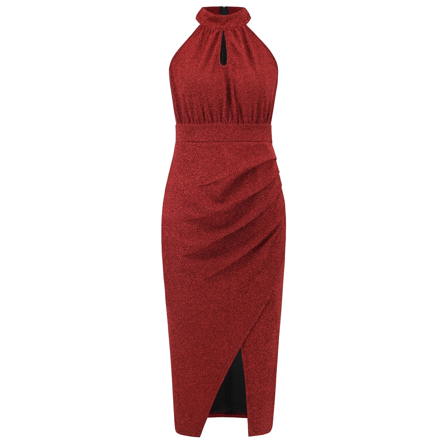 VigoCasey 2025 Female Sleeveless Evening Party Dress Women Summer Solid Bodycon Dress Sexy Lady Stand-up Collar Tight Dresses