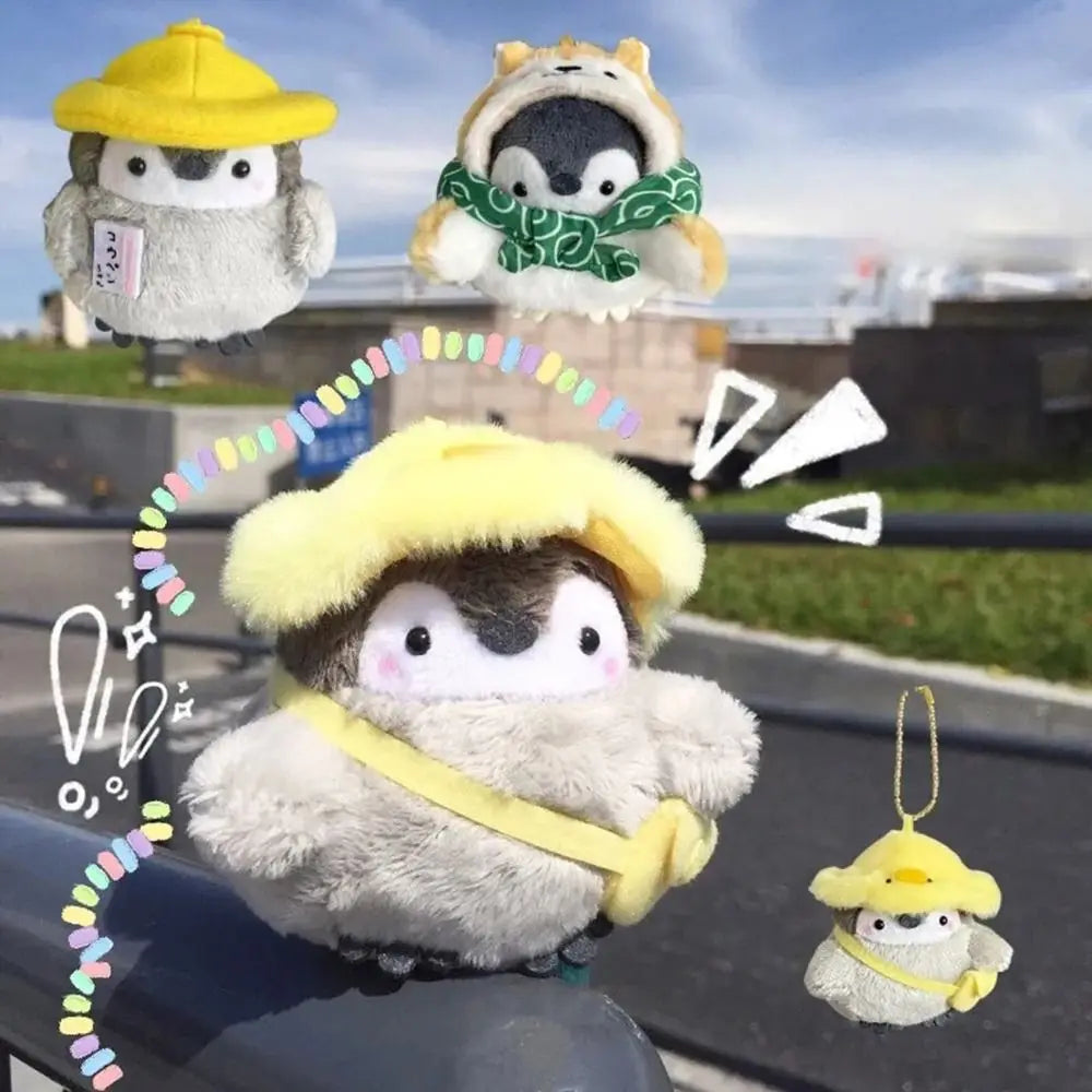 かわいいペンギンのぬいぐるみキーホルダー 観光帽子ペンギンキーホルダー 女の子へのギフト クリエイティブなスクールバッグキーホルダー