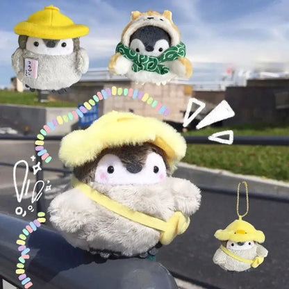 かわいいペンギンのぬいぐるみキーホルダー 観光帽子ペンギンキーホルダー 女の子へのギフト クリエイティブなスクールバッグキーホルダー