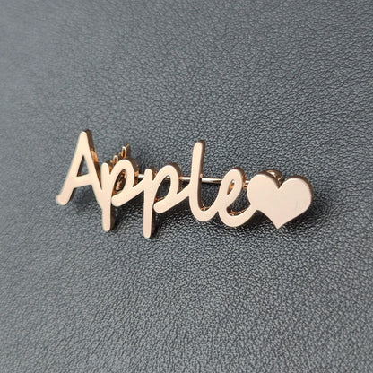 2022 Personalized Custom Women Name Brooch Stainless Steel Nameplate Lapel Badges Fashion Temperament Jewelry Best Gifts