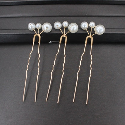 Bridal Wedding Hair Accessories Rhinestone Hair Pins Forks for Women Pearl Hairpins Bride Headpiece Party Jewelry Gift Dropship