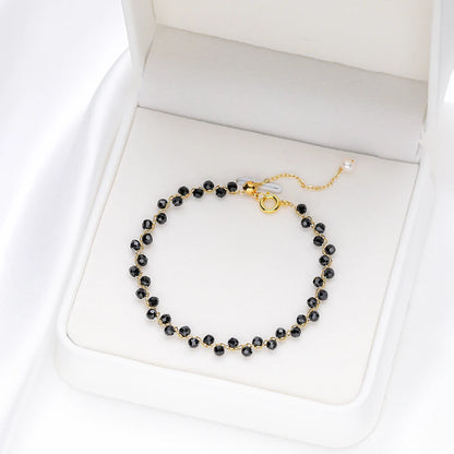 3MM Natural Stone Tourmaline Bracelet For Women  on Hand Jewelry Party Wedding Luxury Gift  AmethystSet Handmade New In