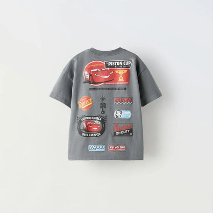 Car Cartoon Tees Tops For Boy Clothing Summer Fashion Children Short Sleeve Clothes Printed Pattern T-shirts Loose Casual Tshirt