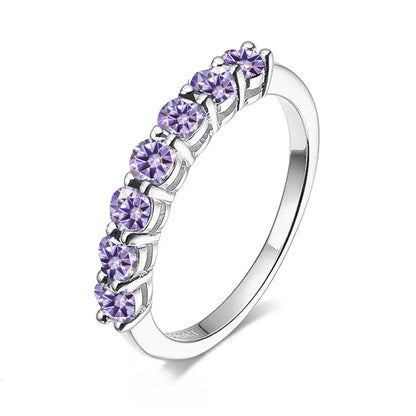 0.7CT Dカラー VVS1 EX ラウンド モアサナイトリング 925スターリングシルバー エタニティリング レディース エンゲージメント ウェディング ラグジュアリーバンド