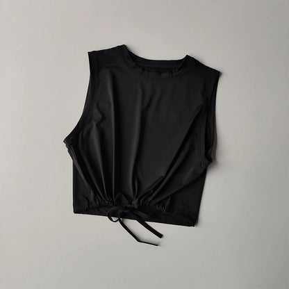 ヨガスーツ、レディース夏用薄手通気性ゆったりスポーツベストTシャツランニングトレーニングハイエンドな雰囲気の気質フィットネススーツ