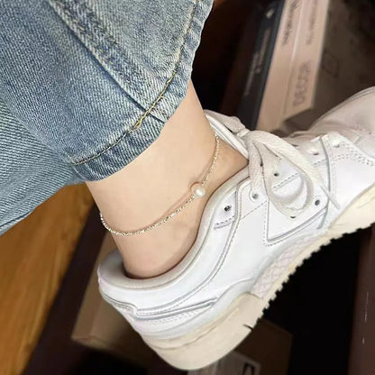 925 Sterling Silver Anklet Fashion Simple Temperament Anklet Birthday Gift For Women Senior Jewelry Accessories