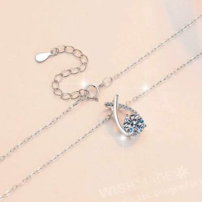ZFSILVER Fashion Trendy Classic s925 Silver Luxury Moissanite Mermaid Princess Necklace For Women Accessories ewelry Gift HK0104