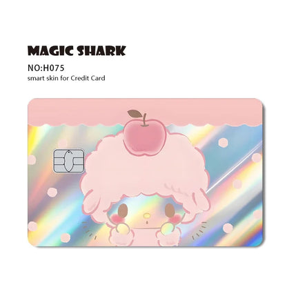 Hot Sale Hello Kitty Kuromi Holographic Laser Shinny Film Skin Cover Sticker for Debit Credit Card Bank Card