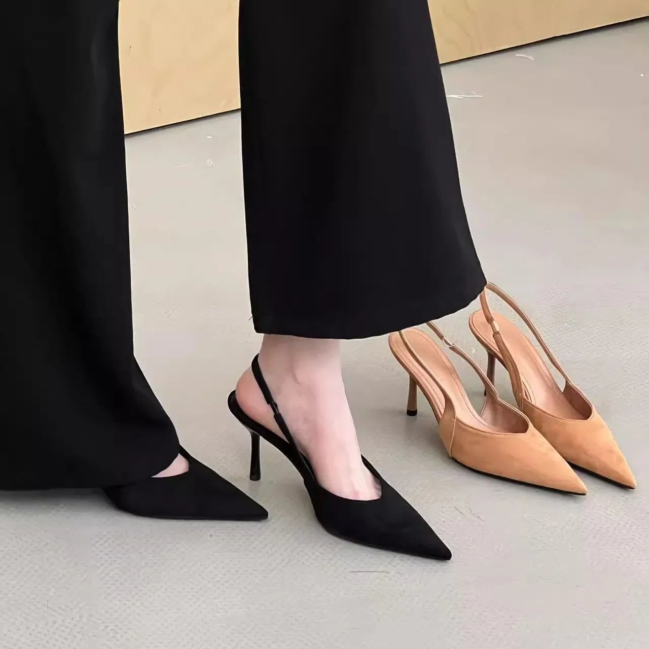 Women High Heels 2025 Summer New Fashion Pointed Toed Pumps Female Stiletto Slingback Shallow Weddings Bridal Shoes Zapatos