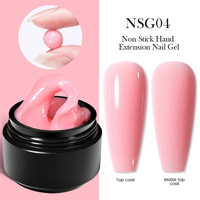 BORN PRETTY 15ml クリア ノンスティック ハンドエクステンション ジェルネイルポリッシュ 3Dシェーピングネイルアート用 固形ミルキーゼリーハードジェル フェイクネイル用