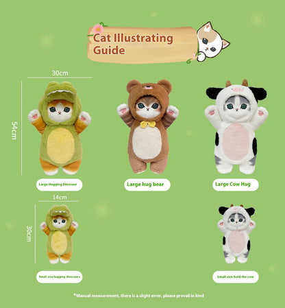 Mofusand 30/50cm Plush Toys Kawaii Cat Cosplay Costume With Dino/Cow Outfits Cute Stuffed Animal Birthday Gift For Kids And Girl