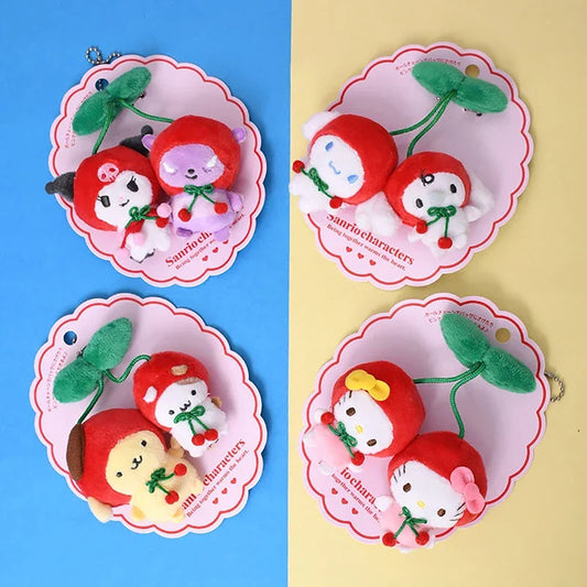Cherry Sanrio Kawali Kuromi My Sweet Piano Hello Kitty Plush Toy Keychain Brooch Pachacco Backpack Pendant Decoration Girl Gift