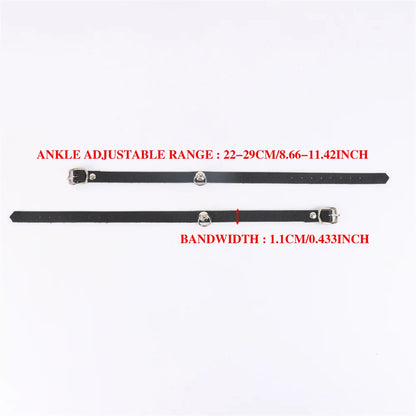 Ankle Belt Black O-Ring Ankle Punk Leather Feather Anklet Men's Women Alloy Pendant Accessories YK2 Ankle Belt