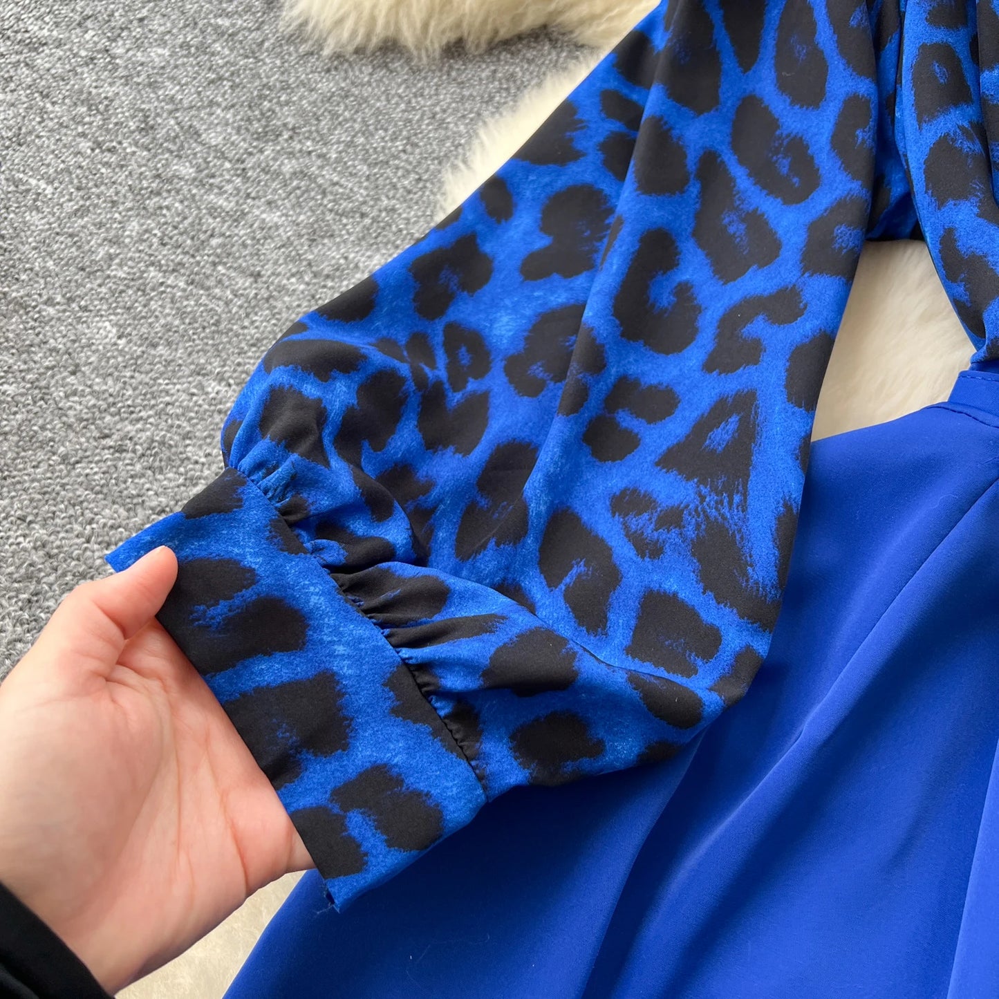 SINGREINY Autumn Leopard Long Jumpsuits V Neck Long Sleeves Belt Wide Legs Pants Women American Retro Senior Office Lady Rompers