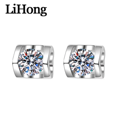 925 Sterling Silver Earrings Angel Kiss Inlaid With 1 Carat Zircon Heart-Shaped Elegant Jewelry For Women