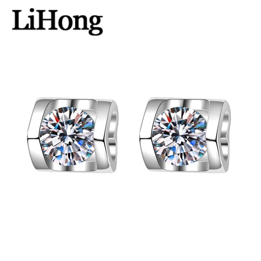 925 Sterling Silver Earrings Angel Kiss Inlaid With 1 Carat Zircon Heart-Shaped Elegant Jewelry For Women