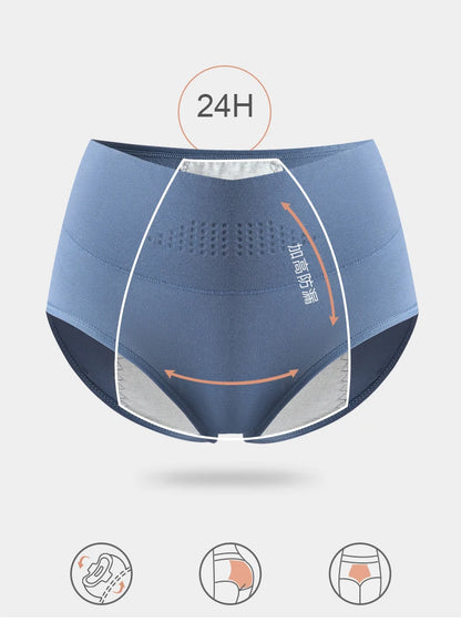 High Waist Leak Proof Menstrual  Women's Panties Widen Period Pants Physiological Underwear Cotton Plus Size L-4XL Female Briefs