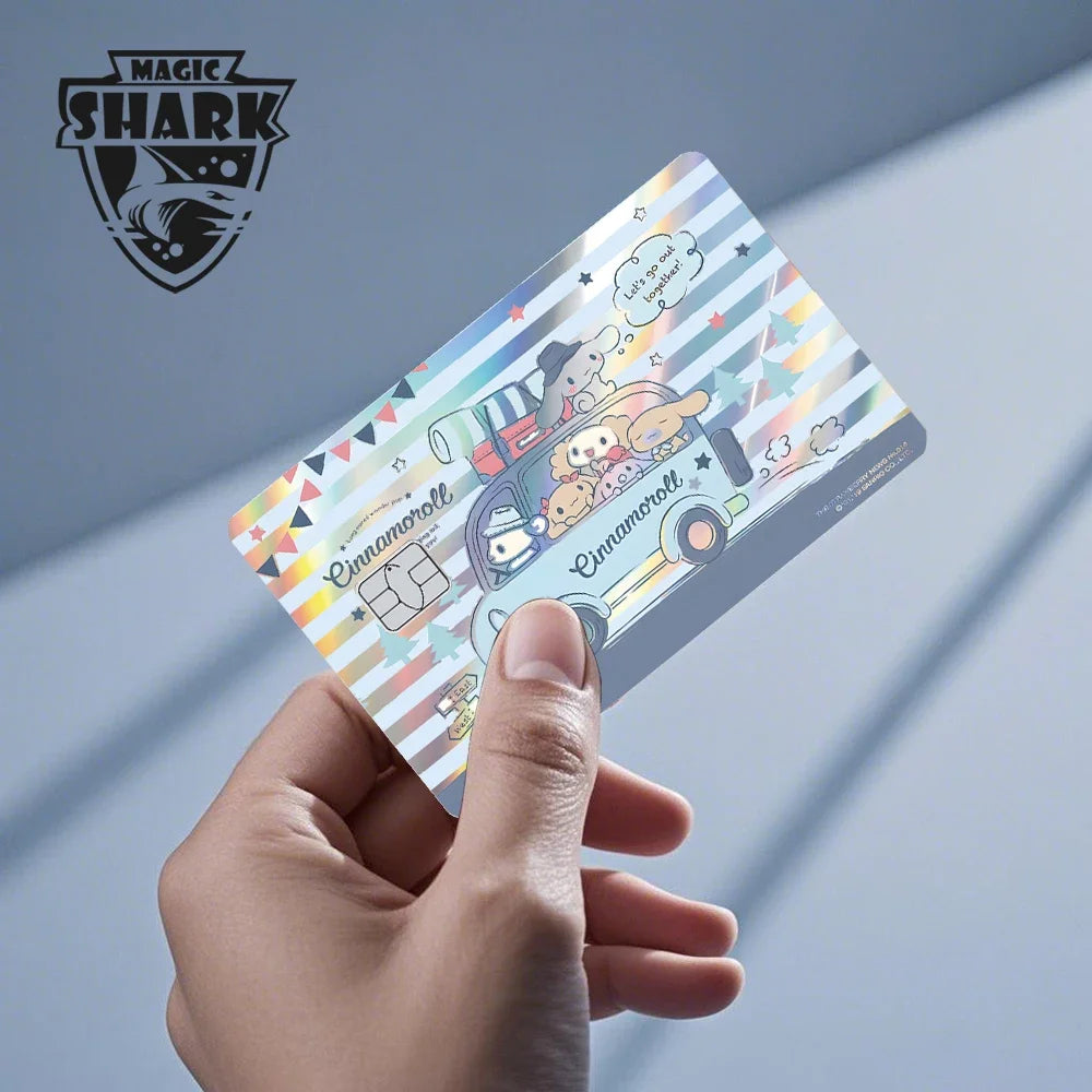 Hot Sale Hello Kitty Kuromi Holographic Laser Shinny Film Skin Cover Sticker for Debit Credit Card Bank Card