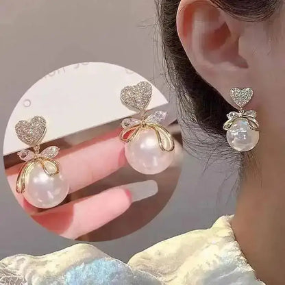 925 Silver Needle Korean Fashion Tassel Pearl Earrings For Women Jewelry 2025 Trending New Vintage Women's Pearl Drop Earrings