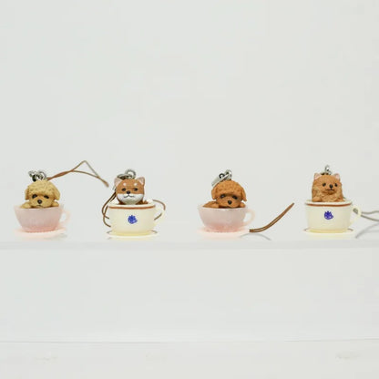 8PCS/set Coffee Cup Dogs Teacup Puppy Blind Box Toy Desktop Ornament Anime Peripheral Gifts
