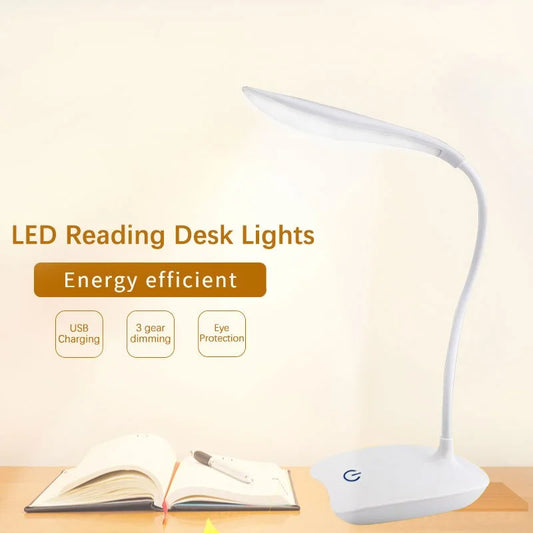 LEDデスクトップデスクランプ USB充電式照明 目の保護 ルームナイトライト 寝室 ベッドサイド 学生用読書灯