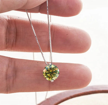 2CT Dカラー モアサナイト シンプル ペンダント ネックレス 証明書付き 925スターリングシルバー レディース ネックレス ファインジュエリー ウェディングギフト
