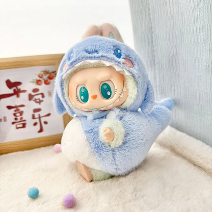 Labubu ドール服 ペンギン サメ ハチ 恐竜 ワンジー - 17cm プーリップ ブライス OB11 BJD用 かわいい動物ジャンプスーツ