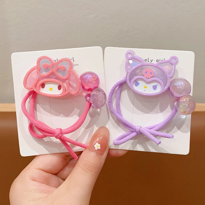 Children's Kuromi My Melody Rubber Band Hair Kawaii Baby Braid Hair Band Girls Headband High Elasticity And Durability