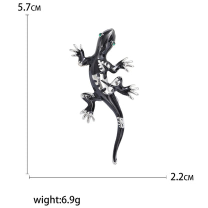 Rhinestone Chameleon Brooch for Women Unisex Enamel Lizard Pin Banquet Party Backpack Gifts Jewelry Accessories