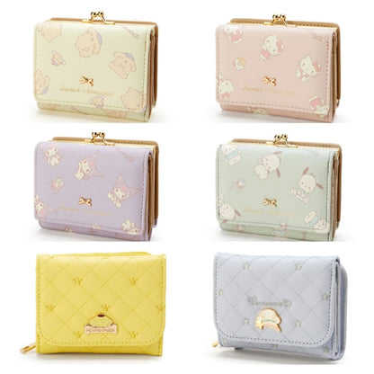 Sanrio Cinnamoroll Kuromi My Melody Hello Kitty Kawaii PU Leather Wallet Card Holders Casual Coin Purse Money Bag