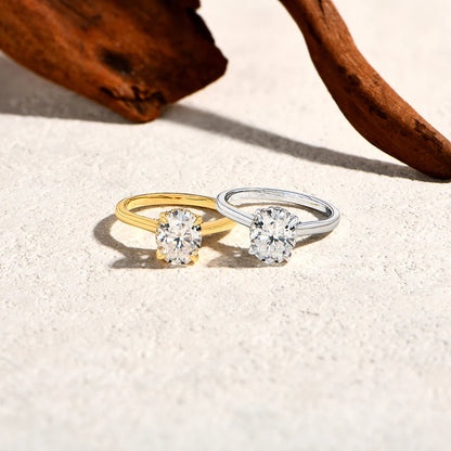 ATTAGEMS オーバルカット 9*7mm 2CT D VVS1 モアサナイトリング S925 スターリングシルバー レディース 婚約 結婚式 ジュエリー ギフト ラグジュアリー