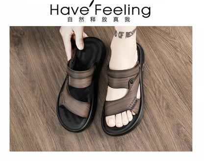 Sandals men with soft soles breathable waterproof anti slip wear-resistant suitable both summer casual wear breathable men shoes