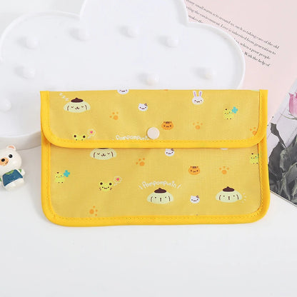 Sanrio Kuromi Waterproof Mask Storage Bag Melody Portable Small Item Storage Bag Cosmetic Bag Oxford Cloth Receipt Bag