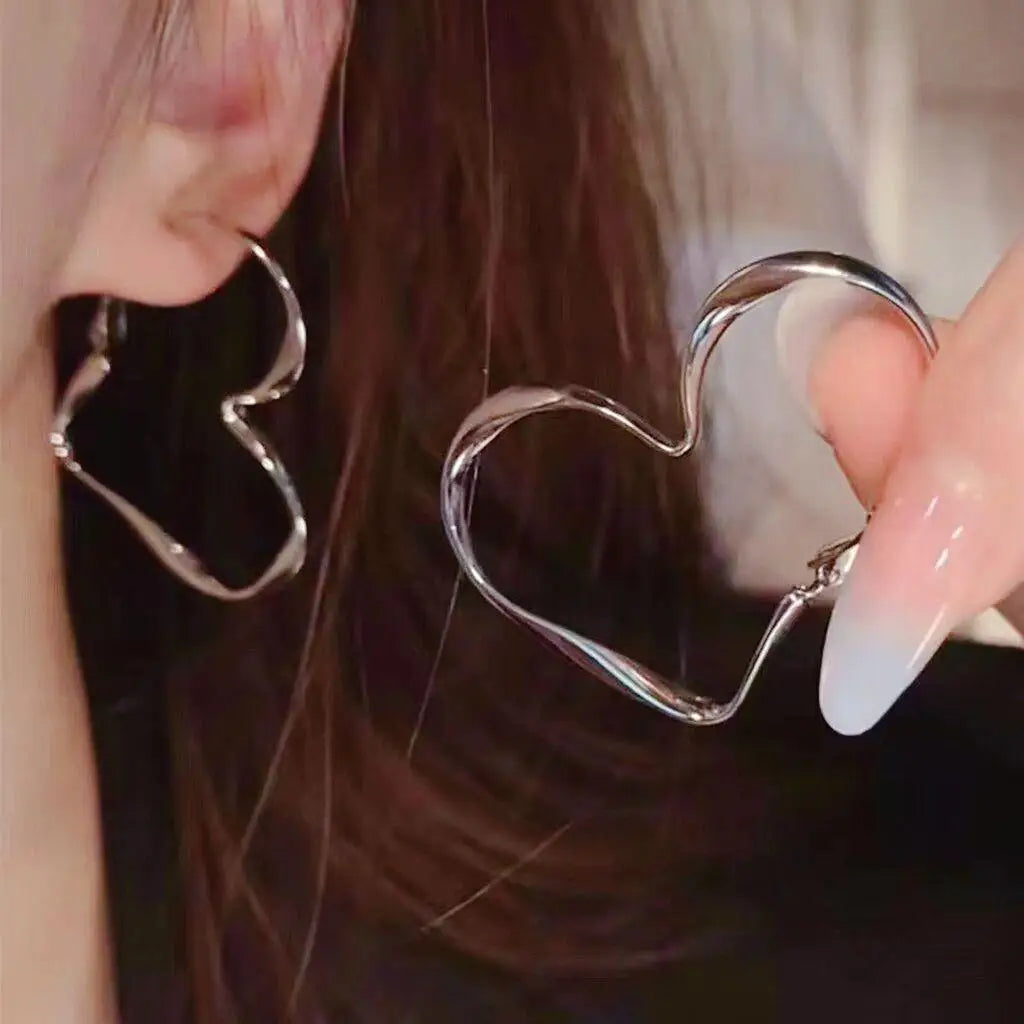 925 Silver Needle Korean Big Elegant Earrings For Woman Metal Jewelry 2025 Trending Vintage Geometric Women's Earrings Z40