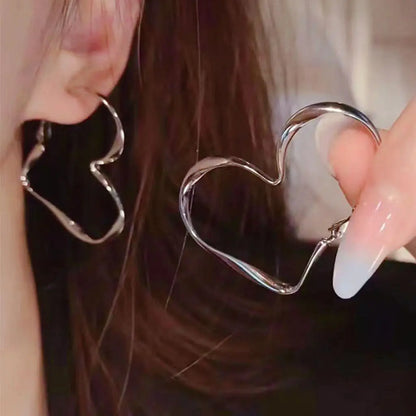 925 Silver Needle Korean Big Elegant Earrings For Woman Metal Jewelry 2025 Trending Vintage Geometric Women's Earrings Z40